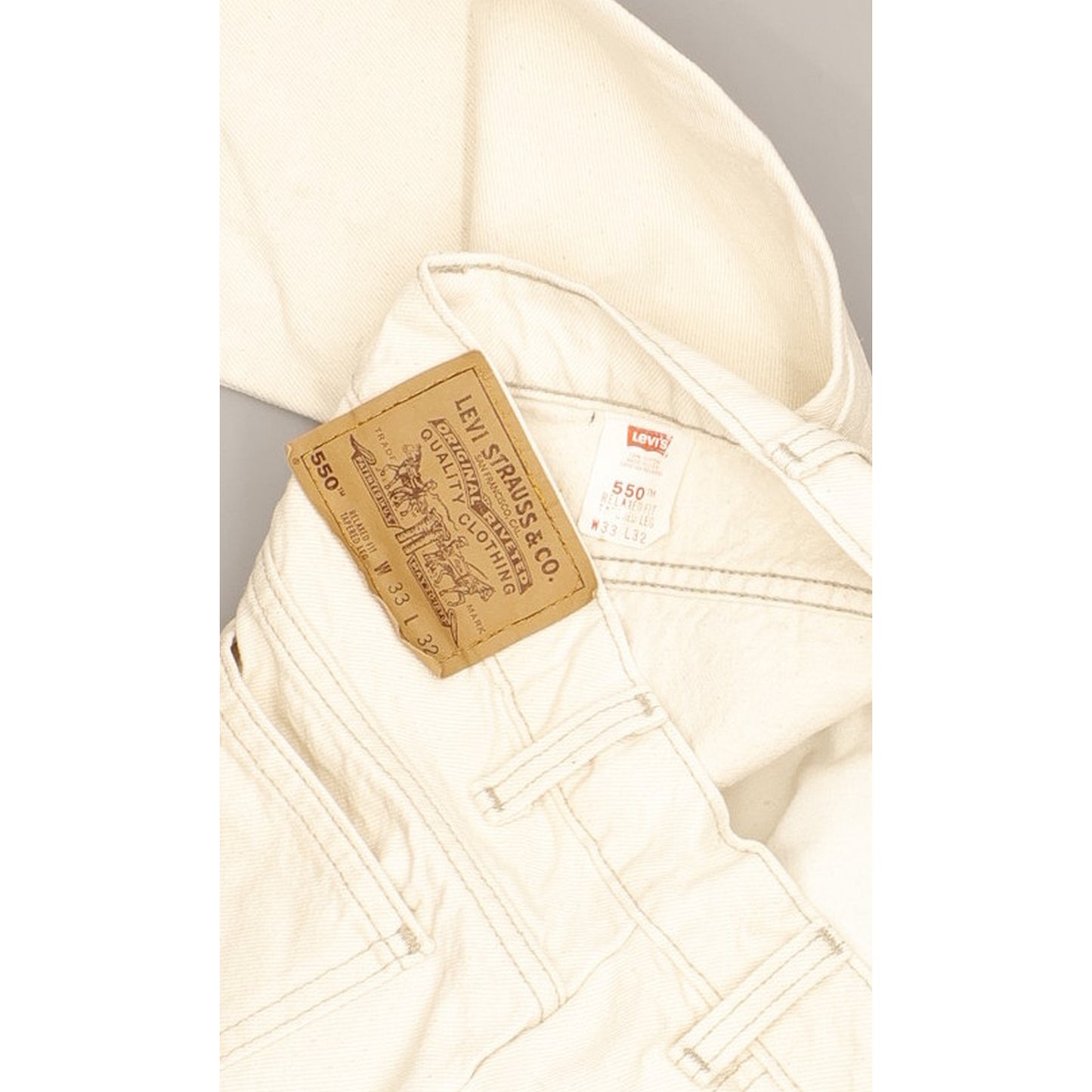 Levi's 550 Made in USA Men Beige Tapered Relaxed Jeans W33 L32