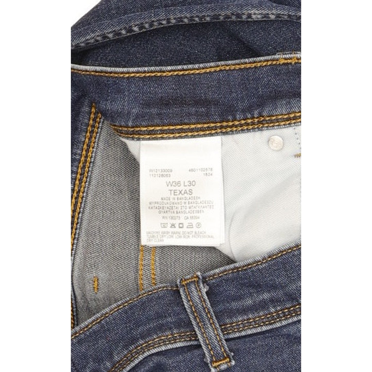 Wrangler Texas Men Blue Straight Regular Stretch Jeans W36 L30