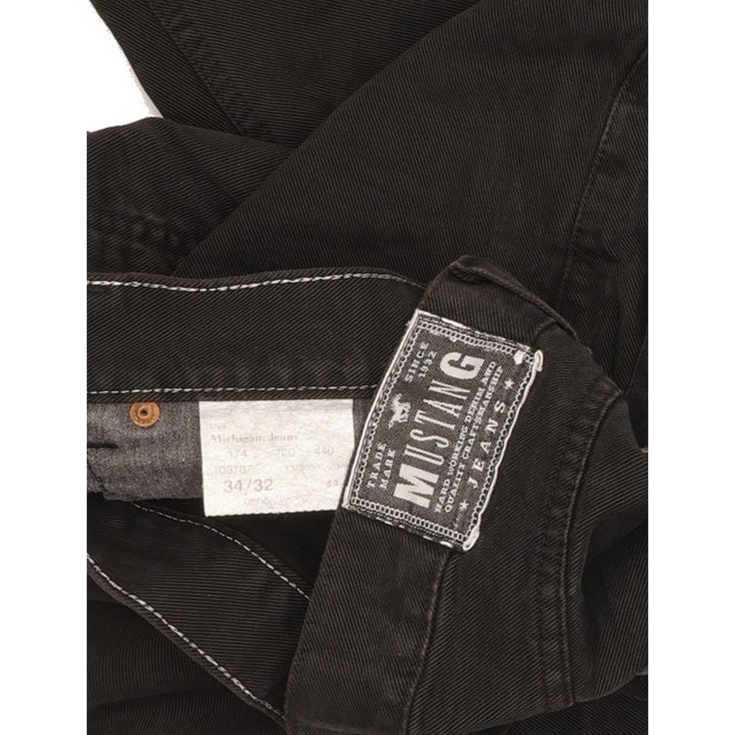 Mustang Michigan Men Black Straight Regular Jeans W34 L32