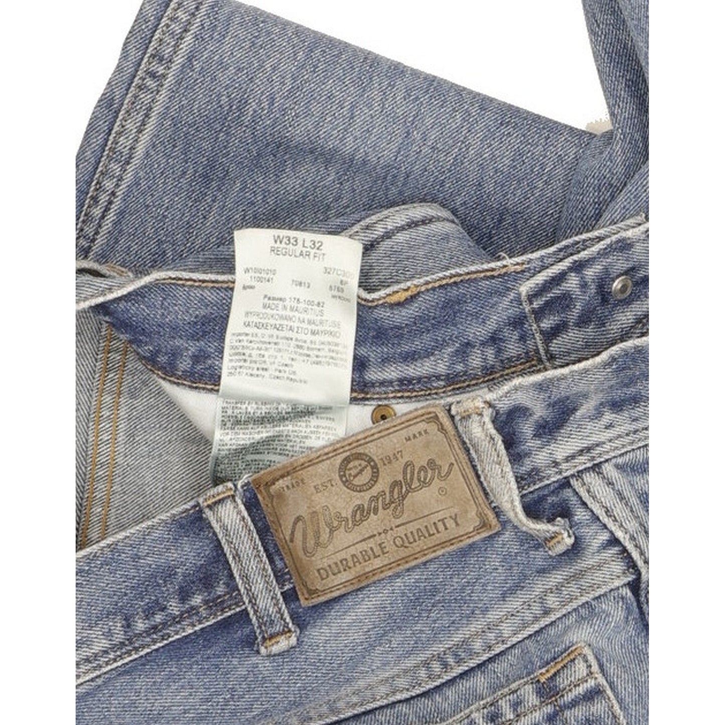 Wrangler Durable Quality Men Blue Straight Regular Jeans W33 L32