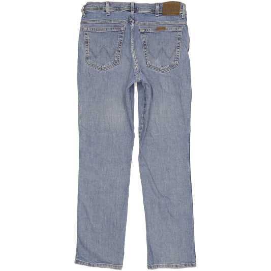 Wrangler Durable Quality Men Blue Straight Regular Stretch Jeans W36 L32