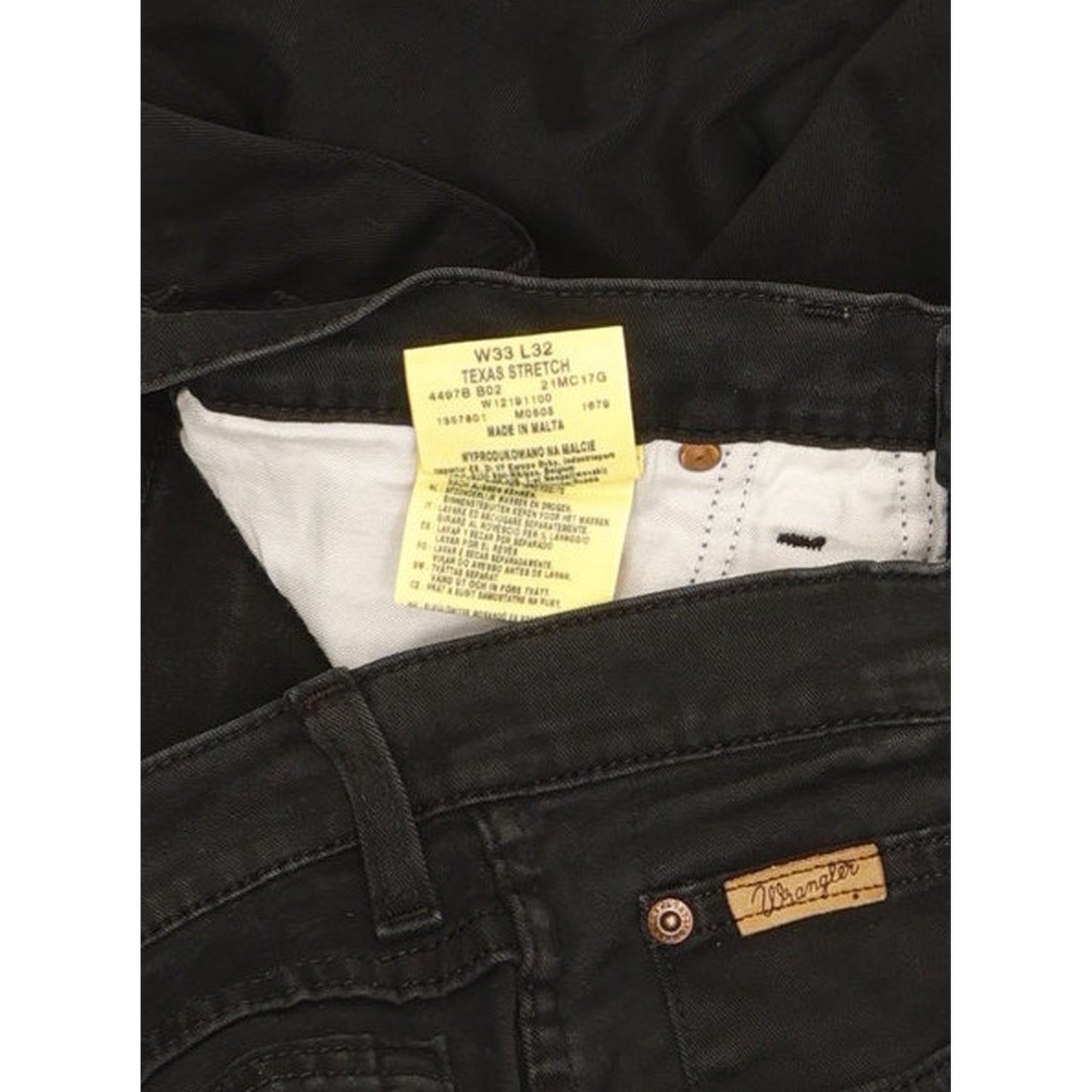 Wrangler Texas Men Black Straight Regular Stretch Jeans W33 L32
