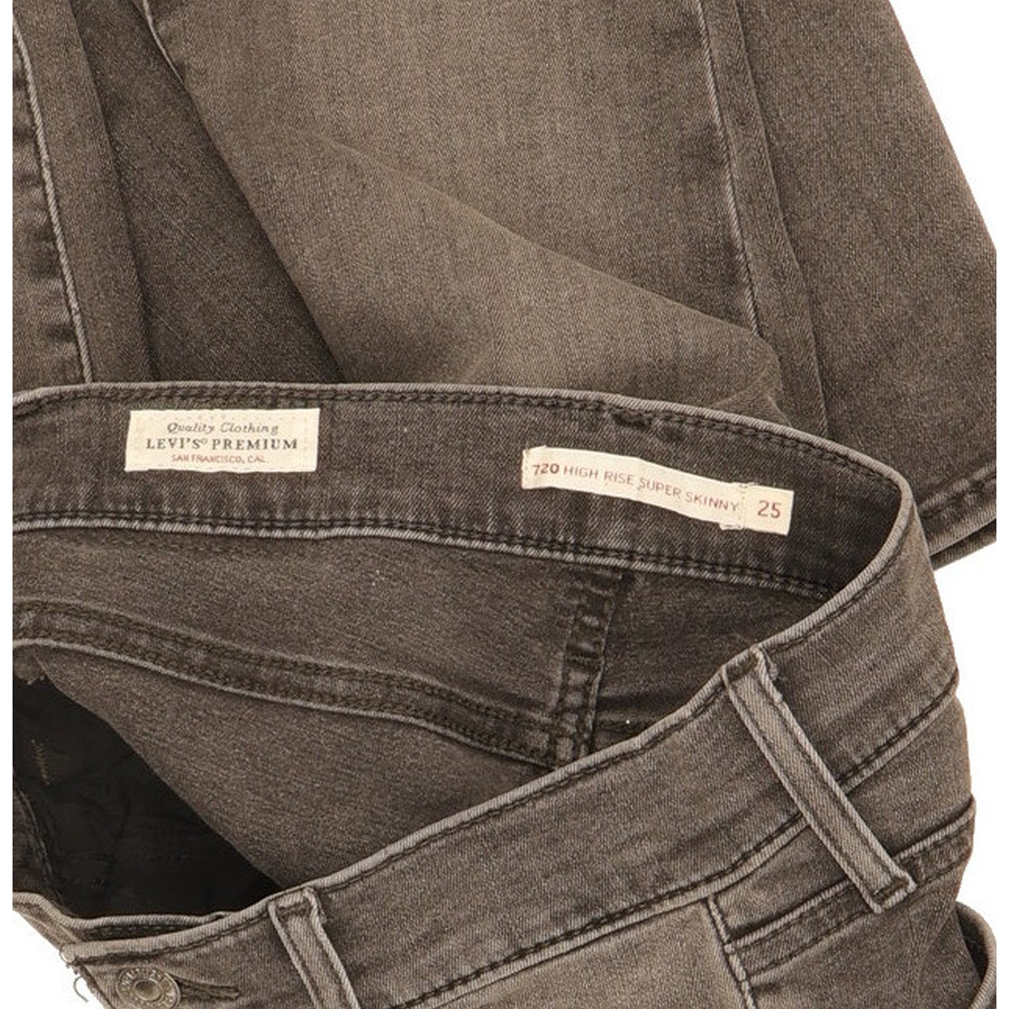 Levi's 720 Women Grey Skinny Slim Stretch Jeans W25 L29