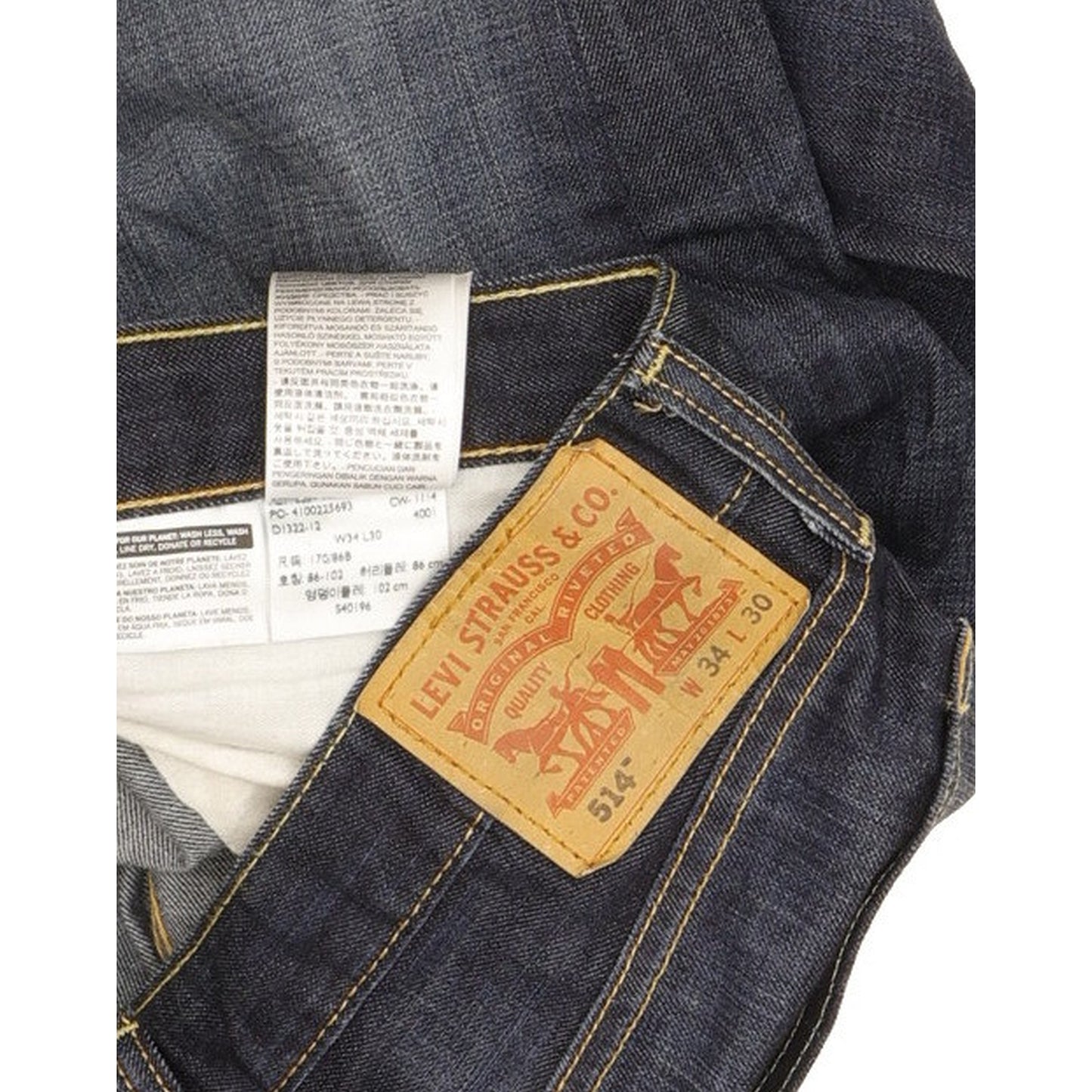 Levi's 514 Men Blue Straight Slim Jeans W34 L30