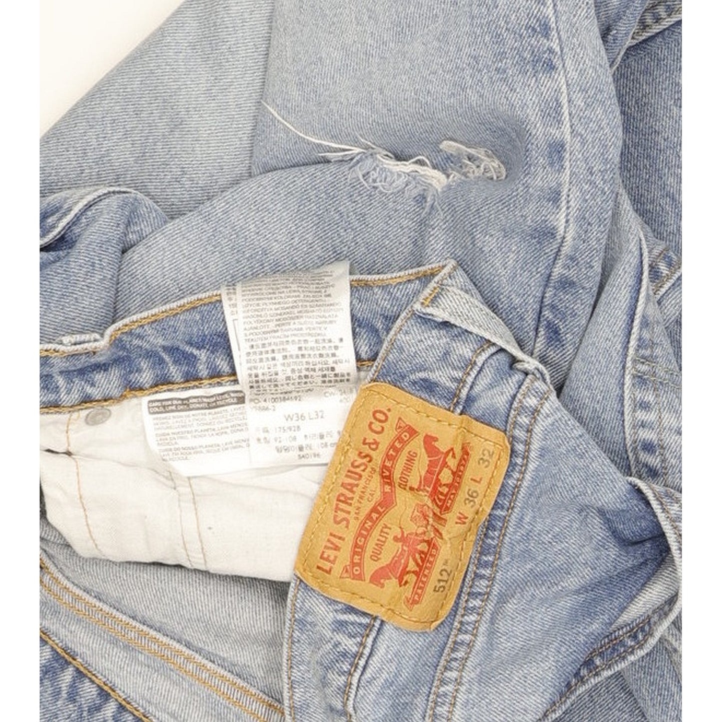 Levi's 512 Men Blue Tapered Slim Stretch Jeans W36 L32