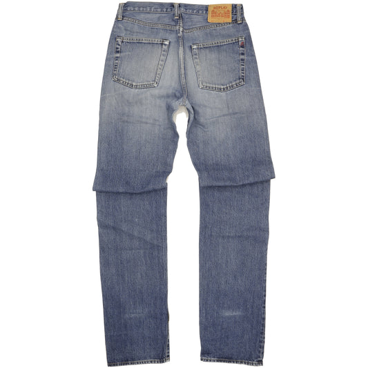 Replay Men Blue Straight Regular Jeans W32 L38