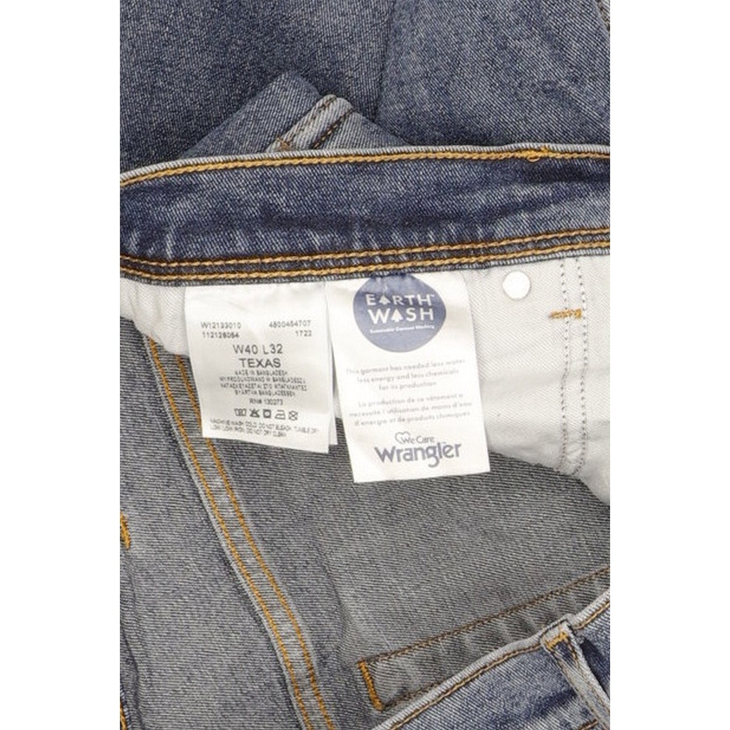 Wrangler Texas Men Blue Straight Regular Stretch Jeans W40 L32