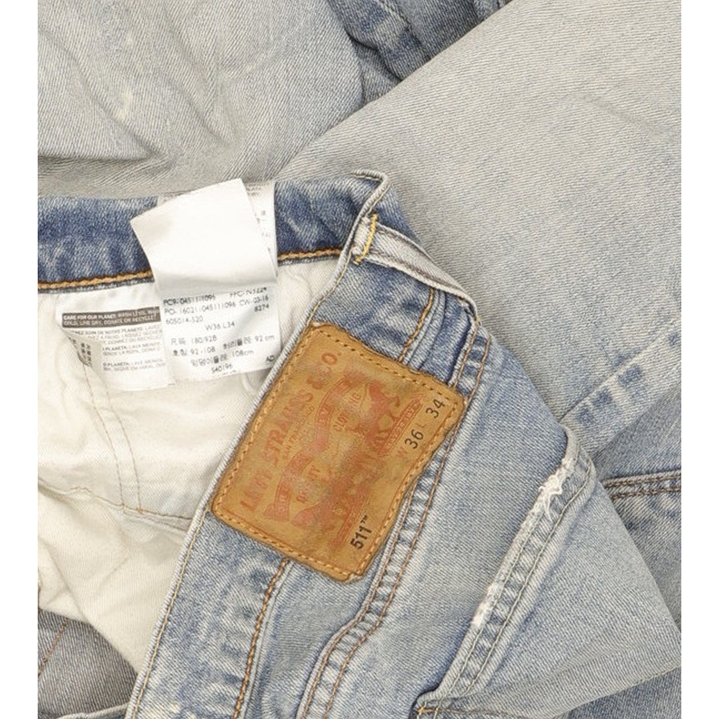 Levi's 511 Men Blue Straight Slim Stretch Jeans W36 L34