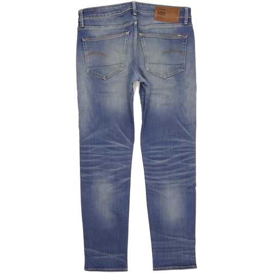 G-Star 3301 Men Blue Straight Slim Jeans W32 L31