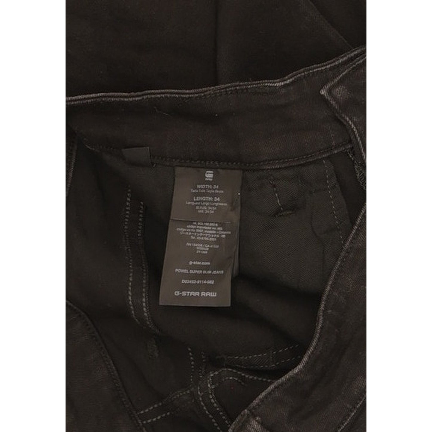 G-Star Powel Men Black Skinny Slim Stretch Jeans W34 L34