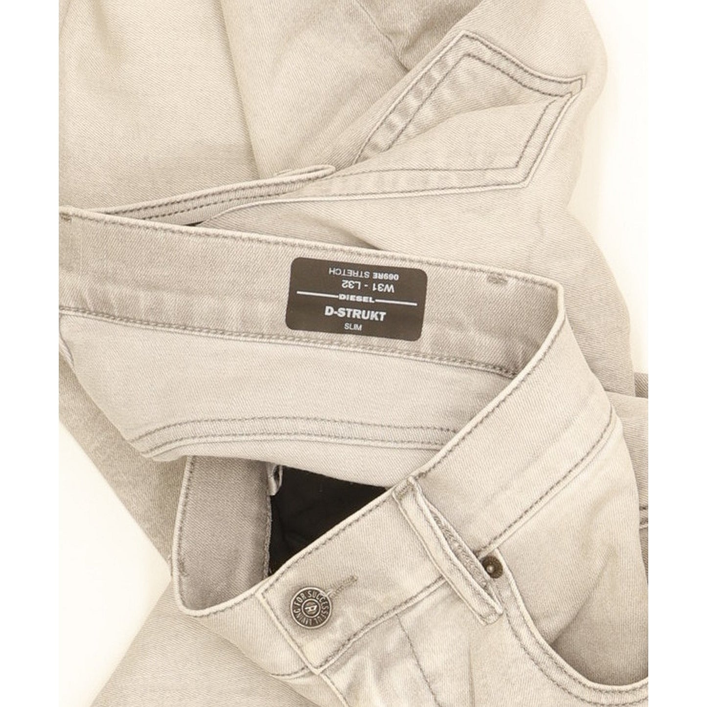 Diesel D-Struct Men Grey Skinny Slim Stretch Jeans W31 L32