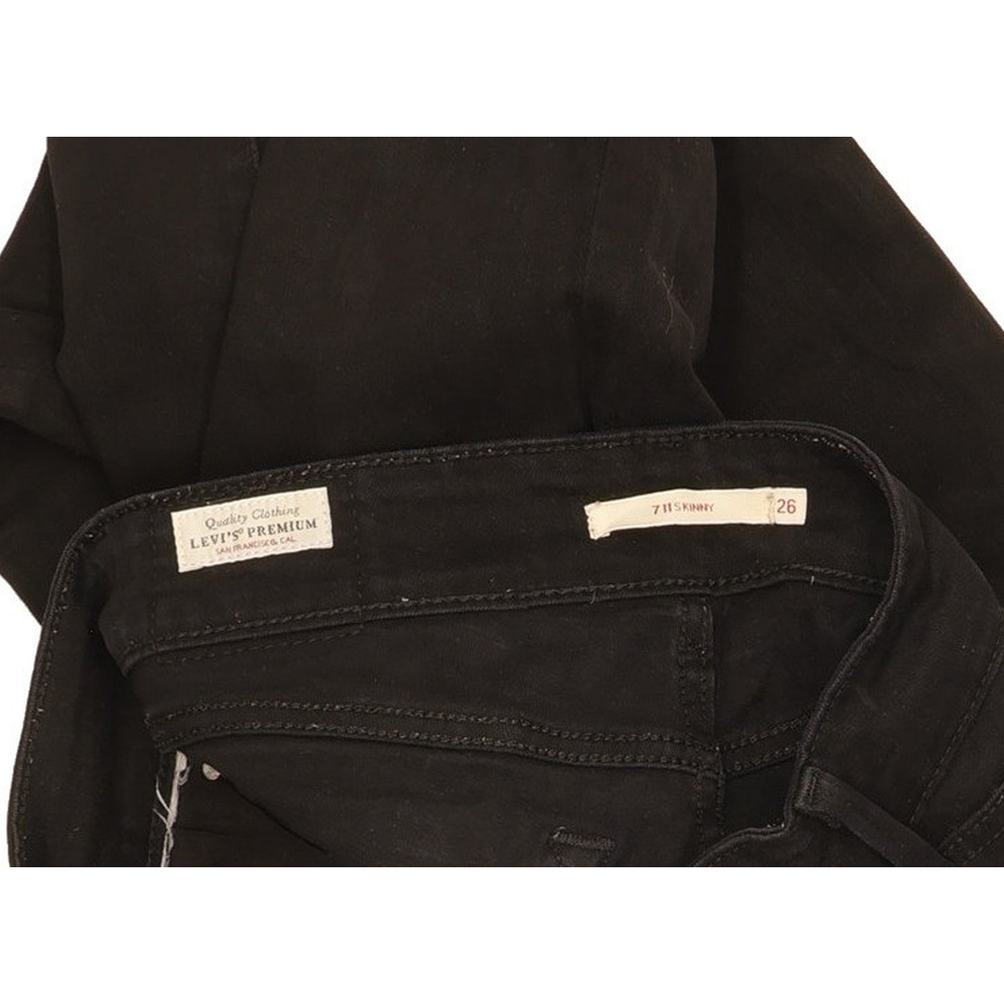 Levi's 711 Women Black Skinny Slim Stretch Jeans W26 L29