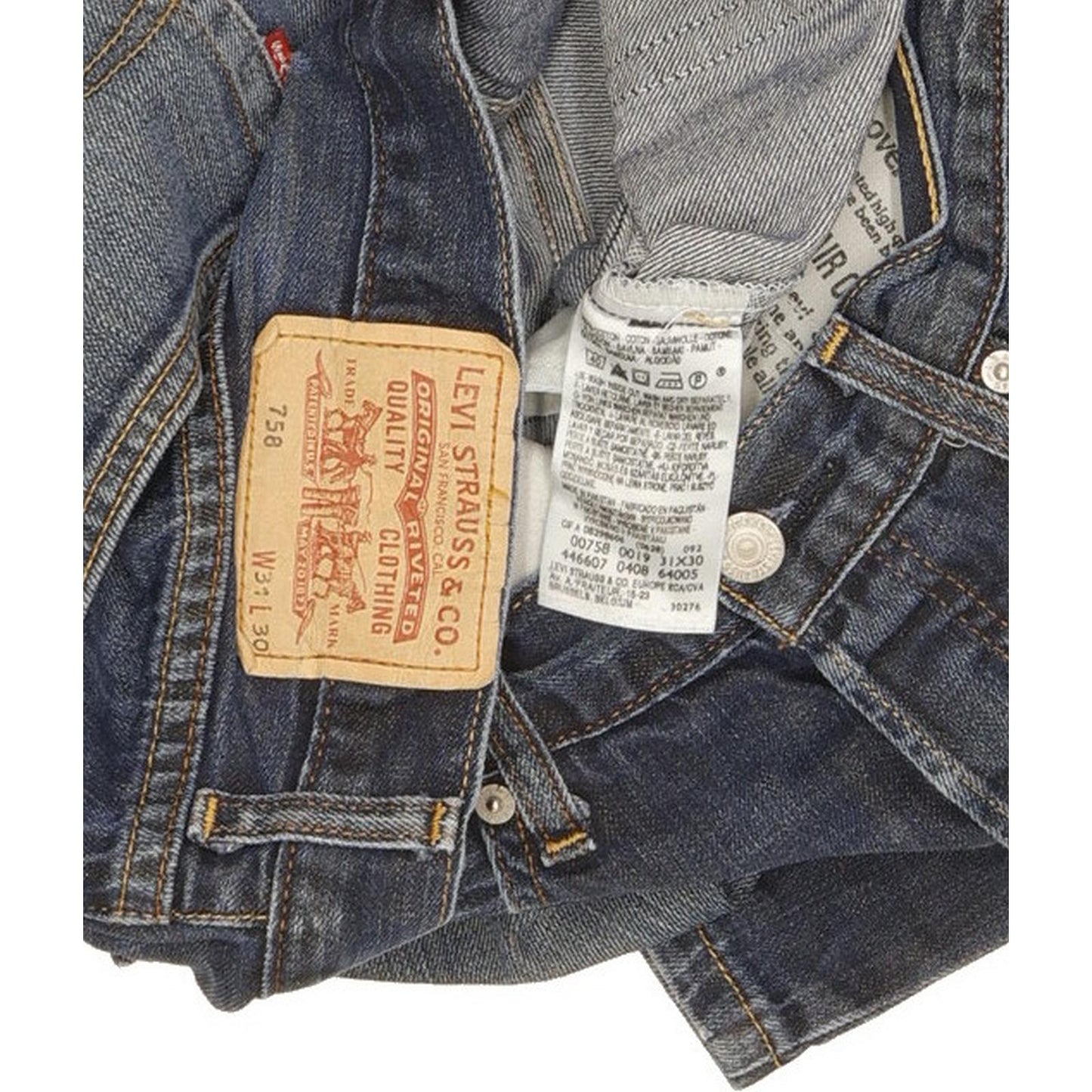 Levi's 758 Men Blue Straight Regular Jeans W31 L30