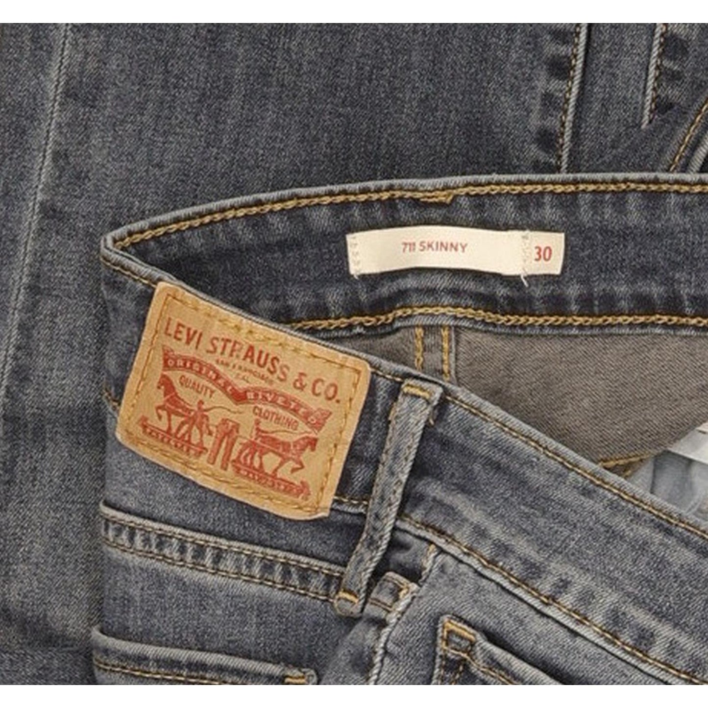 Levi's 711 Women Blue Skinny Slim Stretch Jeans W30 L30