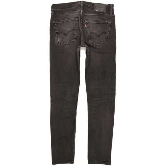 Levi's 512 Men Black Tapered Slim Stretch Jeans W32 L31