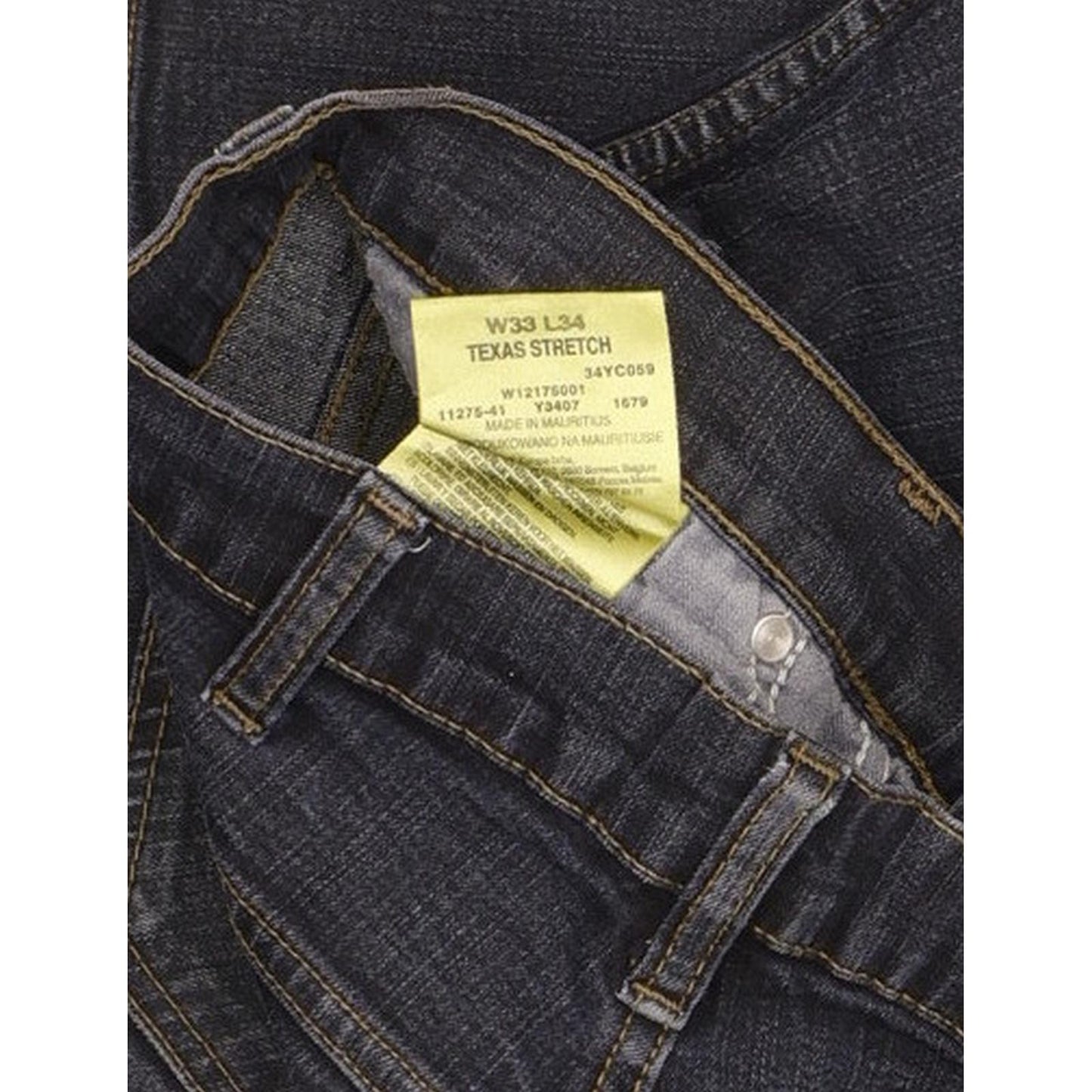 Wrangler Texas Men Blue Straight Regular Stretch Jeans W33 L34