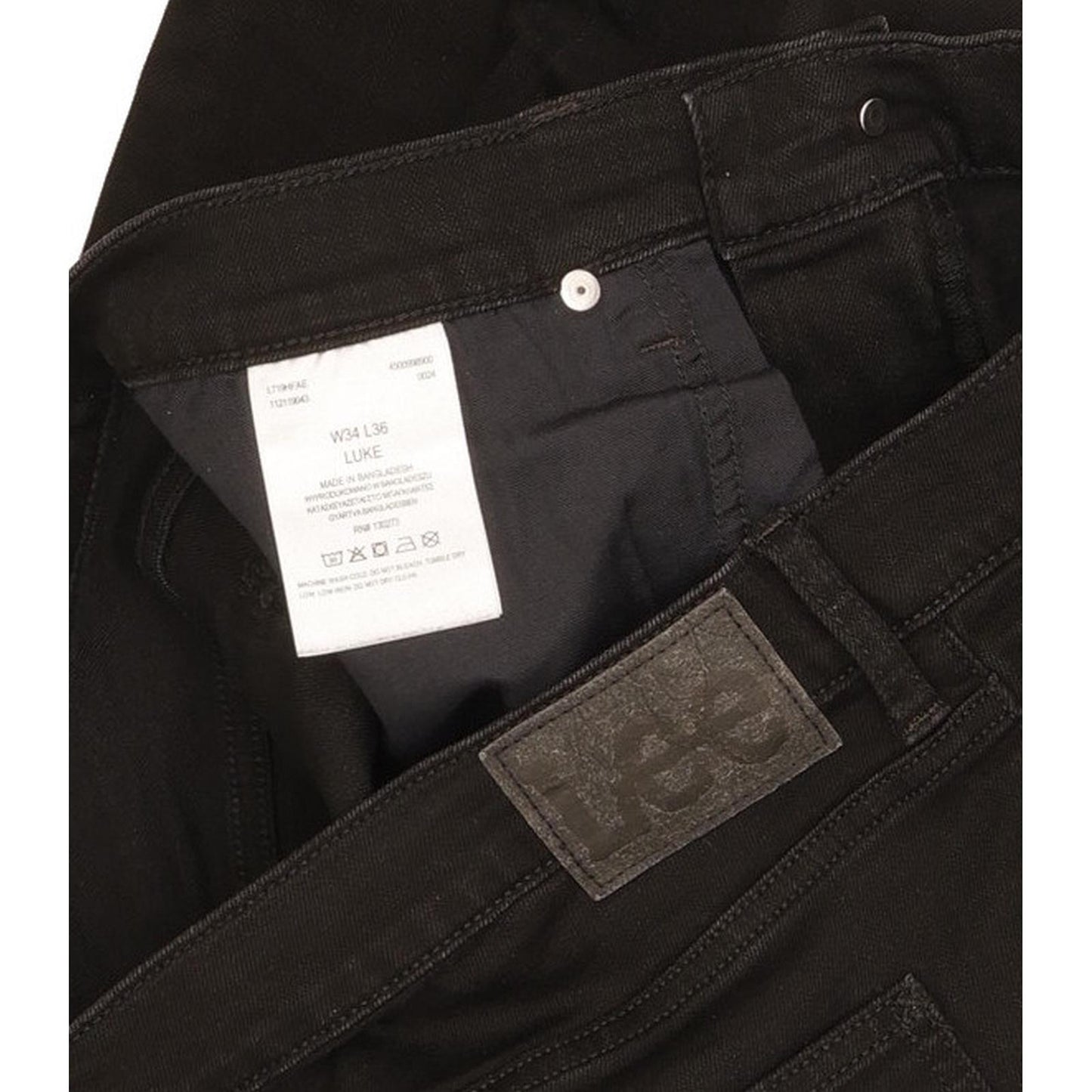 Lee Luke Men Black Skinny Slim Stretch Jeans W34 L36