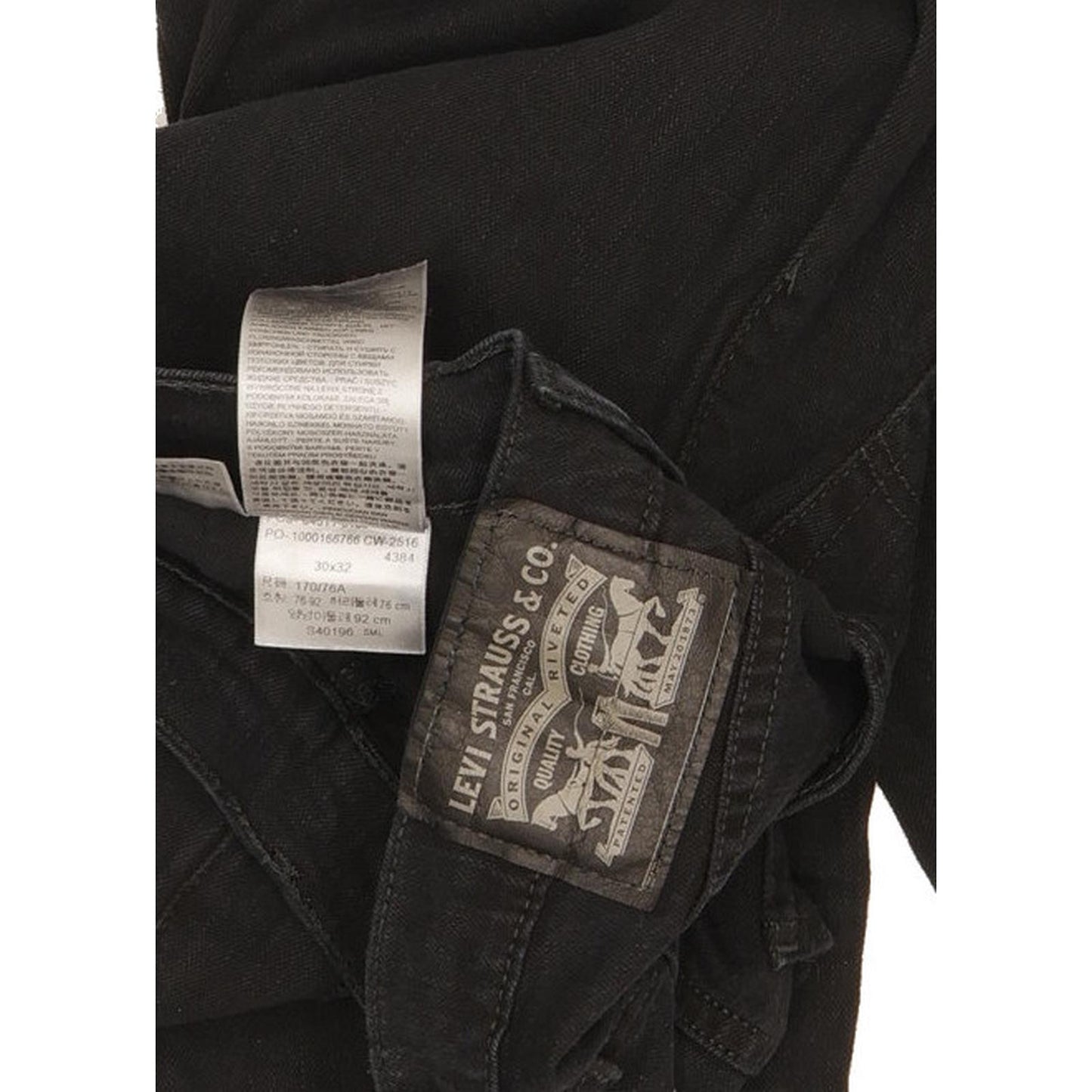 Levi's 511 Men Black Straight Slim Stretch Jeans W30 L32