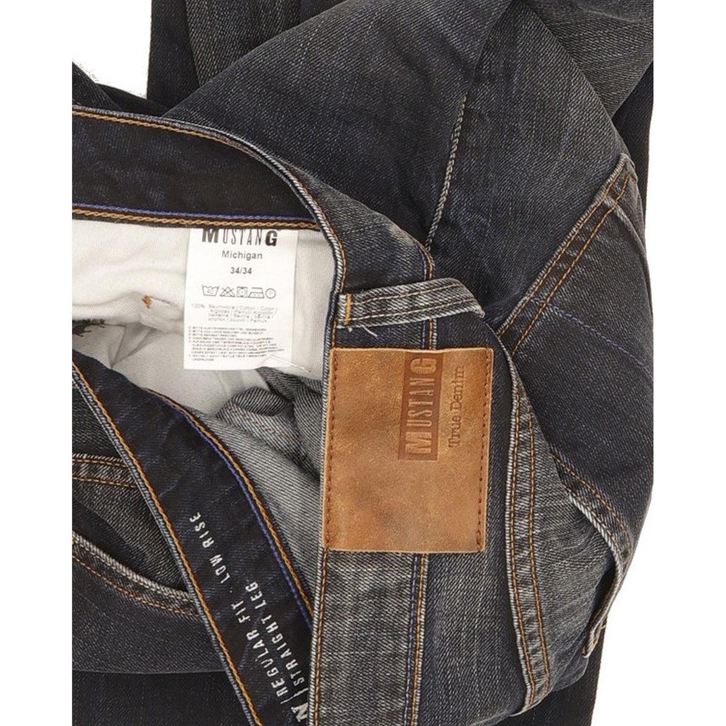 Mustang Michigan Men Blue Straight Regular Jeans W34 L34