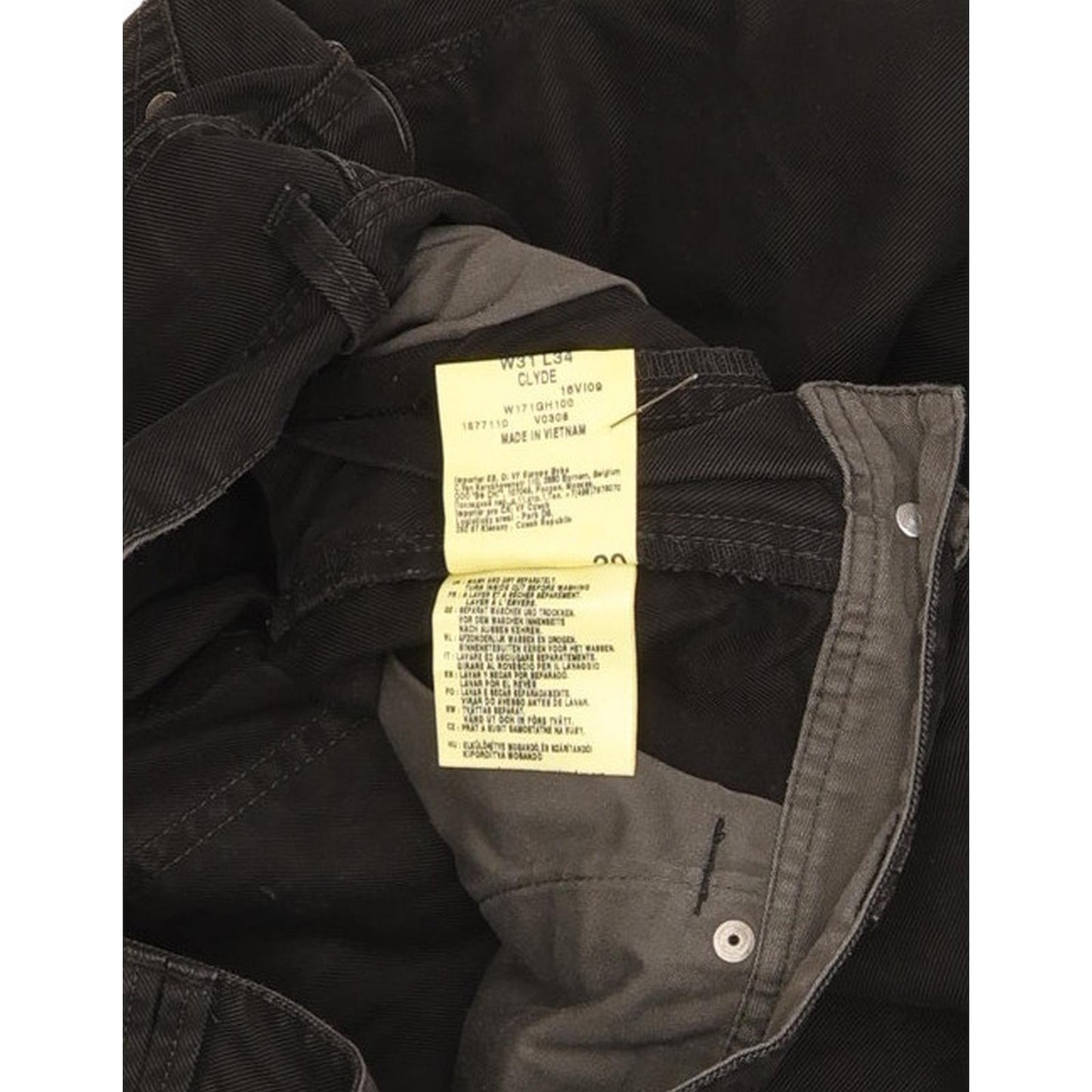 Wrangler Clyde Men Black Straight Regular Jeans W31 L34