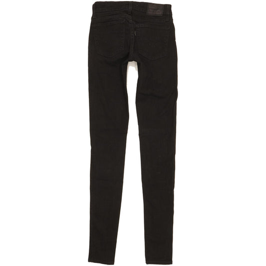 Levi's 711 Women Black Skinny Slim Stretch Jeans W23 L32