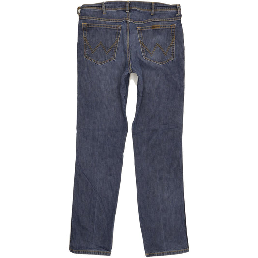 Wrangler Men Blue Straight Regular Stretch Jeans W36 L33