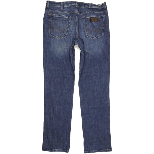 Wrangler Texas Men Blue Straight Regular Stretch Jeans W38 L33
