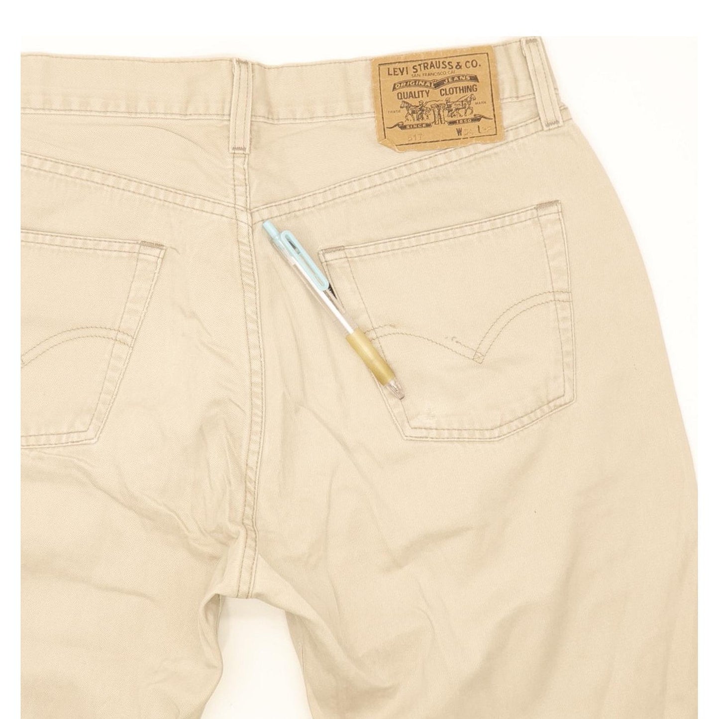 Levi's 517 Men Beige Straight Regular Jeans W34 L32