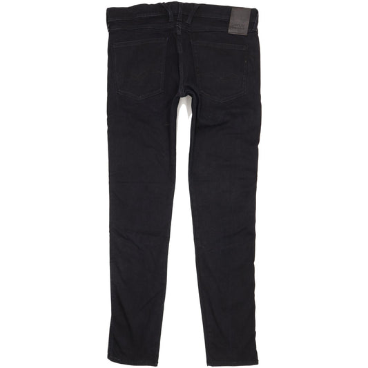 Replay Anbass Men Black Skinny Slim Stretch Jeans W36 L34