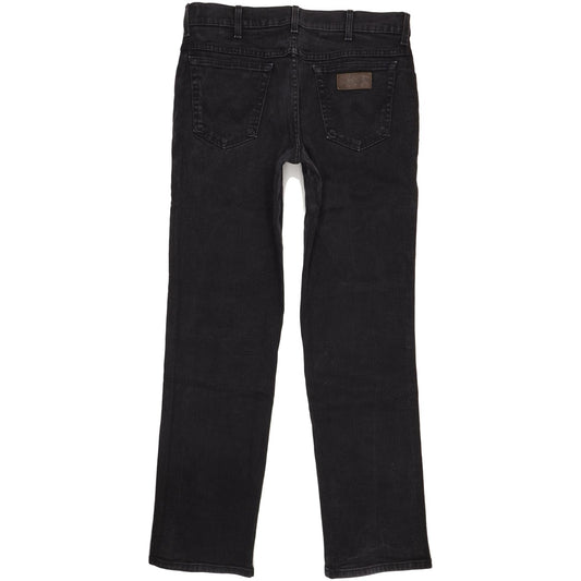 Wrangler Texas Men Black Straight Regular Stretch Jeans W36 L34