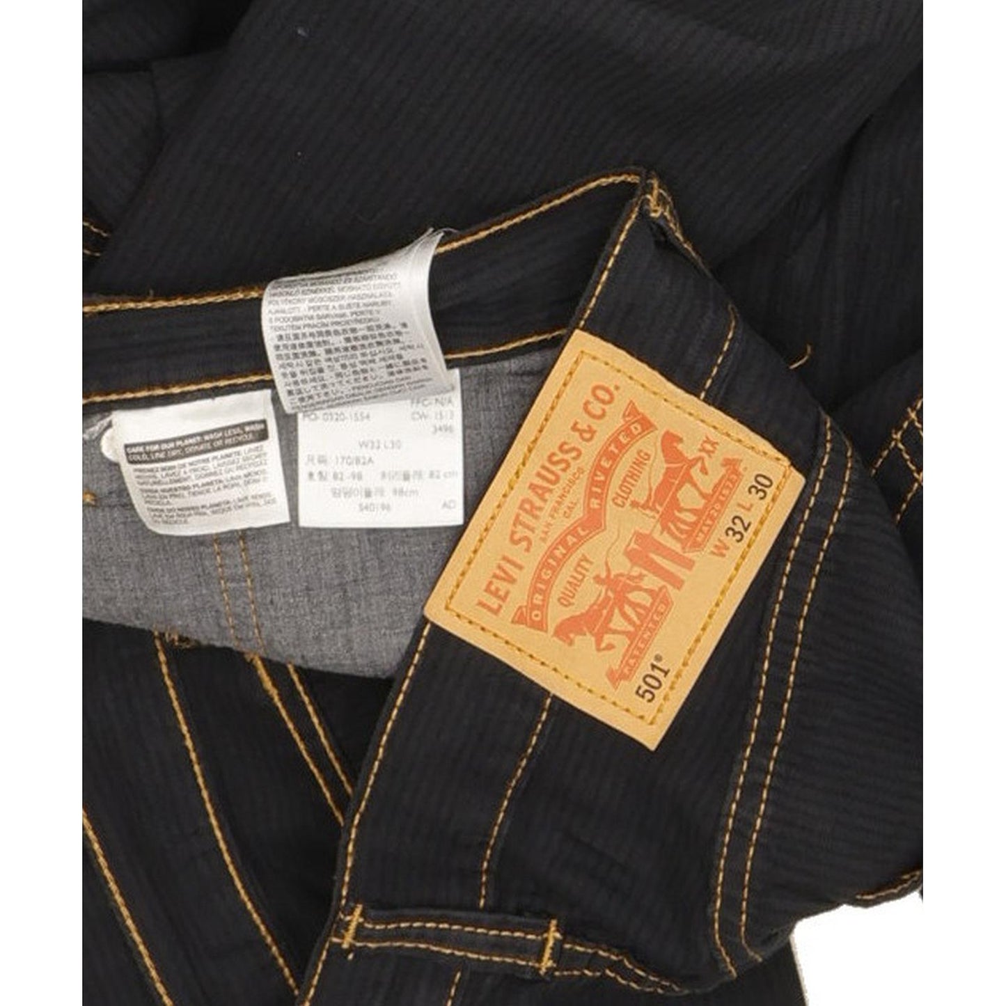 Levi's 501 Men Navy Straight Regular Trousers W32 L30