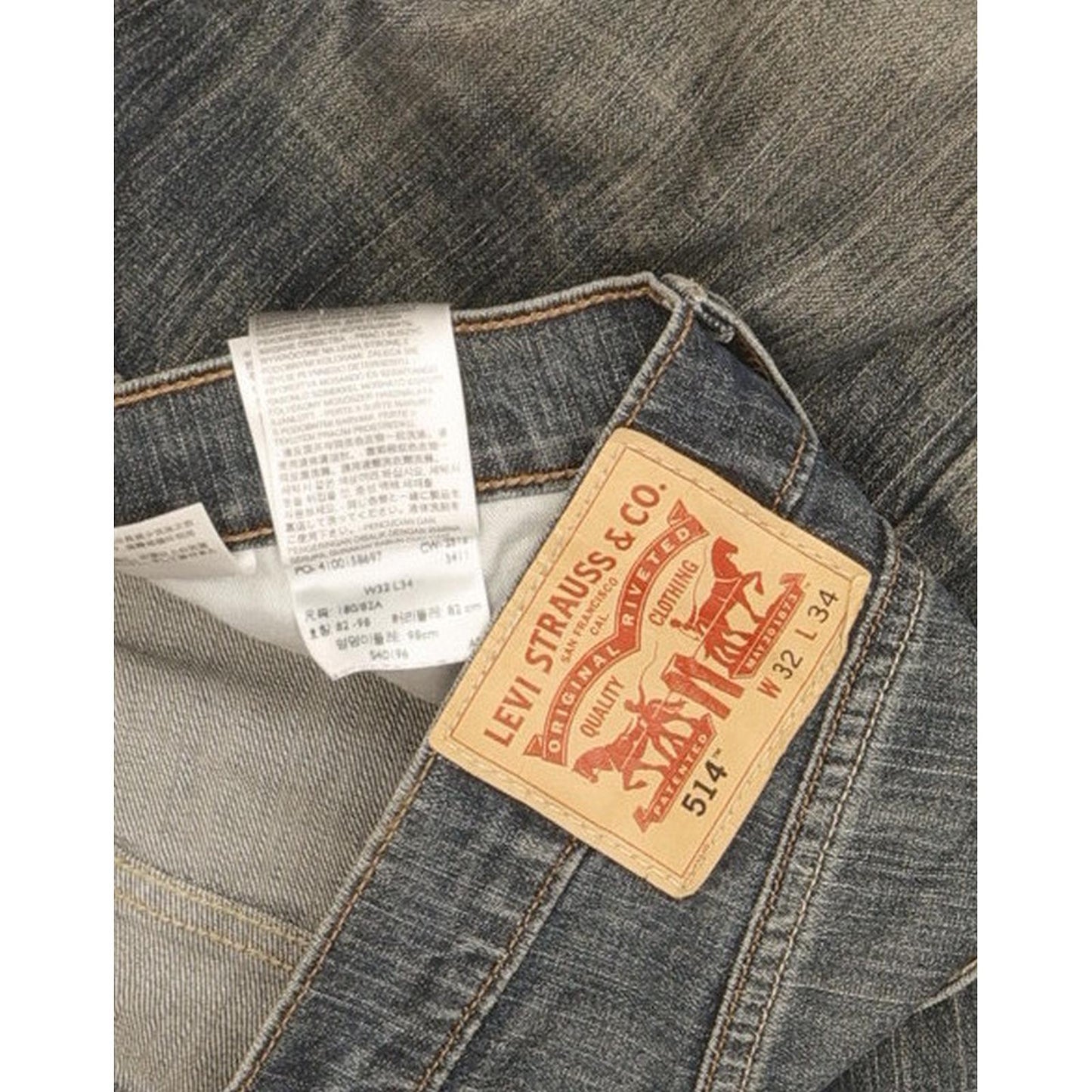 Levi's 514 Men Blue Straight Slim Stretch Jeans W32 L34