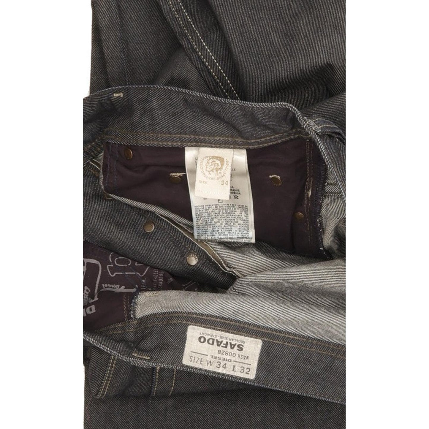 Diesel Safado 008Z8 Men Navy Straight Slim Jeans W34 L32