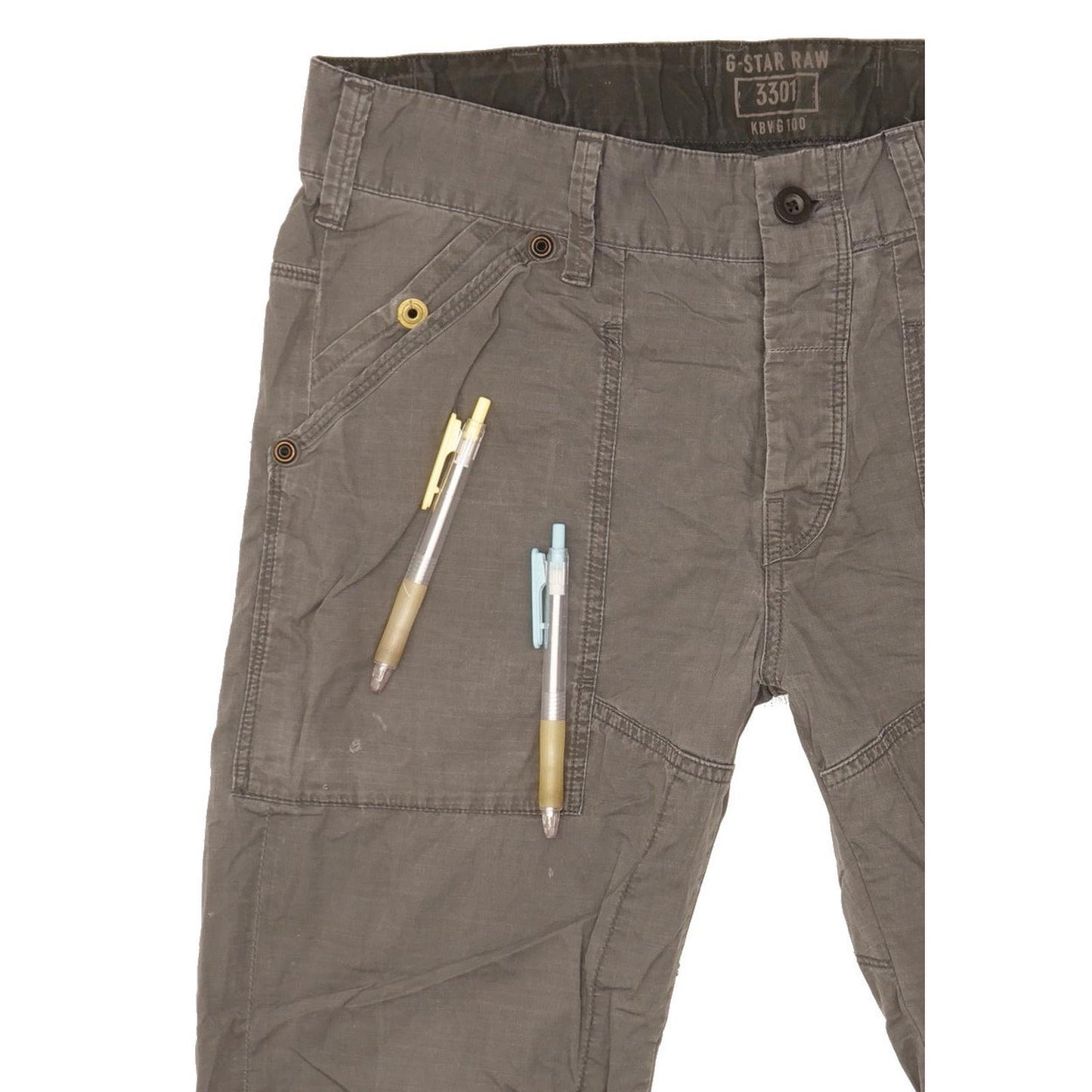 G-Star Men Grey Straight Slim Stretch Trousers W30 L30
