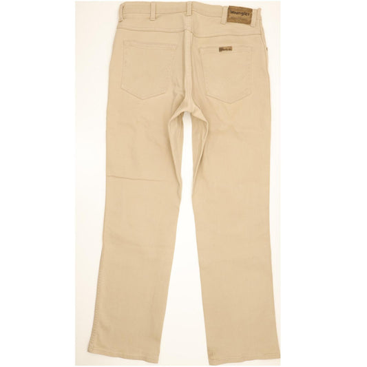 Wrangler Durable Quality Men Beige Straight Regular Stretch Jeans W34 L32