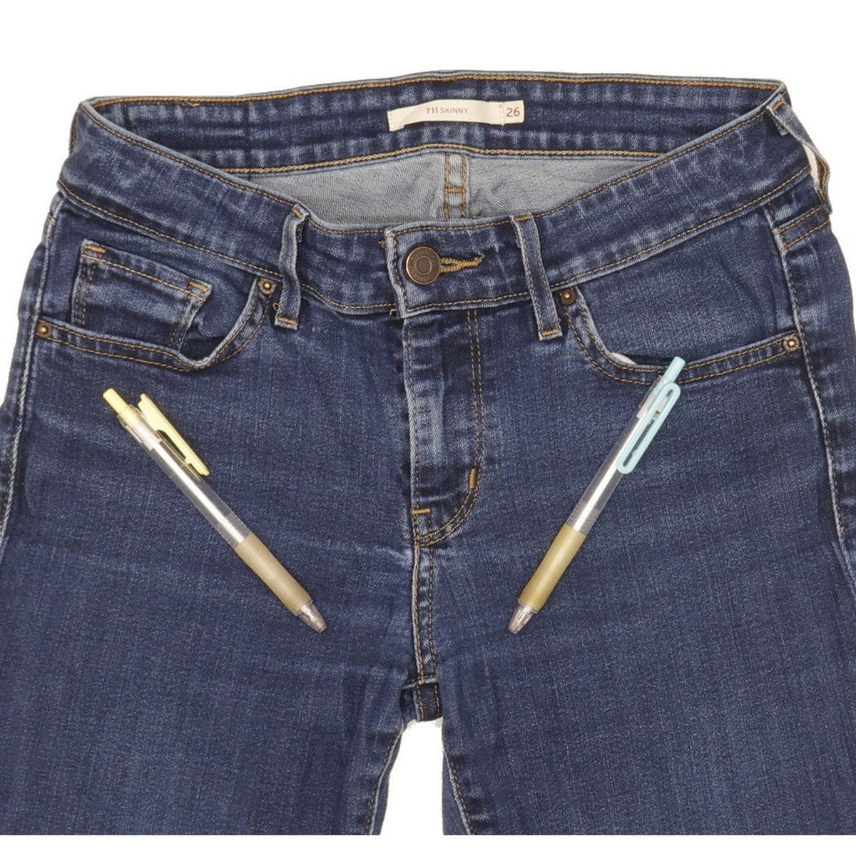 Levi's 711 Women Blue Skinny Slim Stretch Jeans W26 L32