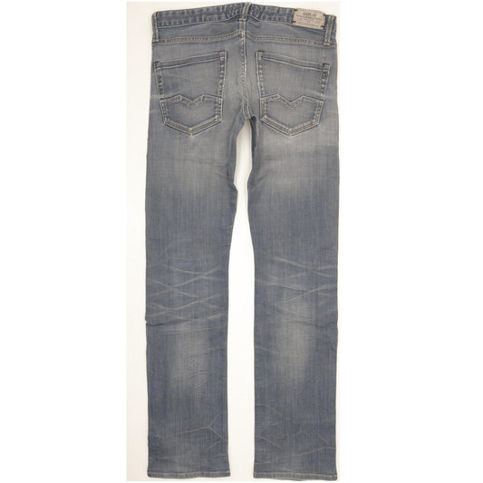 Replay Men Blue Straight Regular Stretch Jeans W33 L35