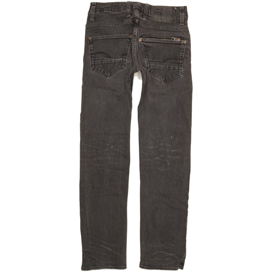 G-Star Attacc Men Black Straight Slim Stretch Jeans W27 L29