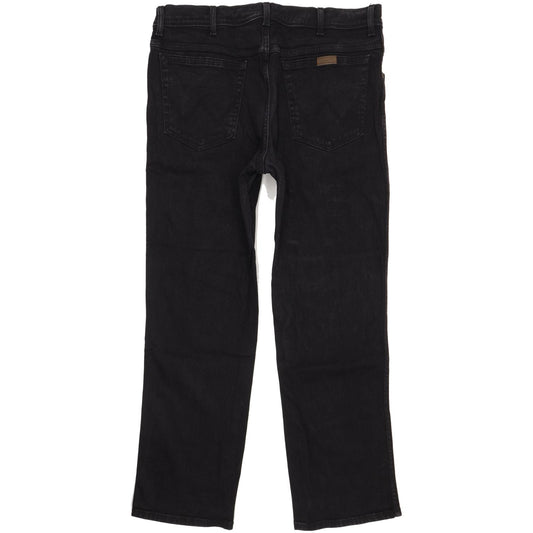 Wrangler Men Black Straight Regular Stretch Jeans W36 L30