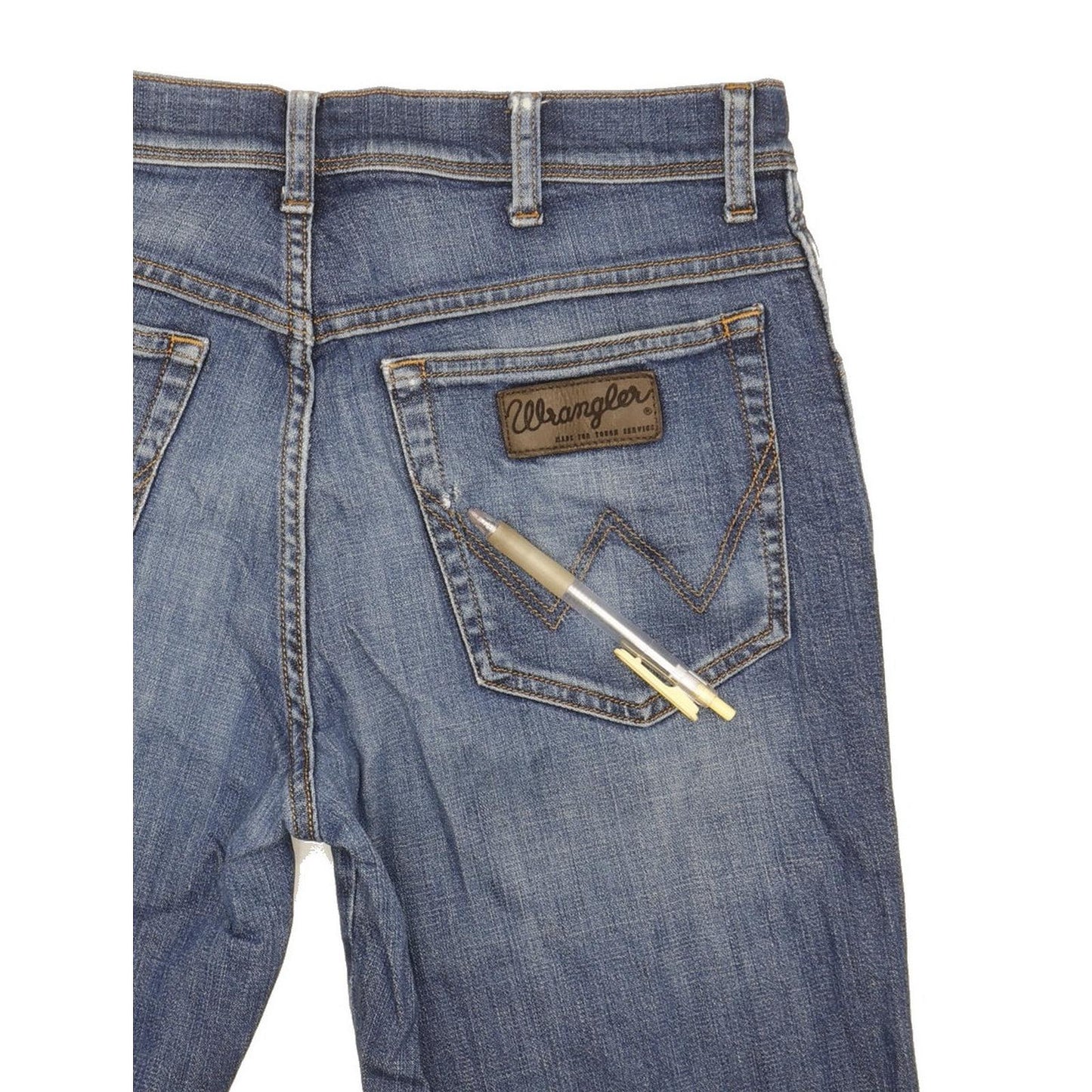 Wrangler Texas Men Blue Straight Regular Stretch Jeans W33 L32
