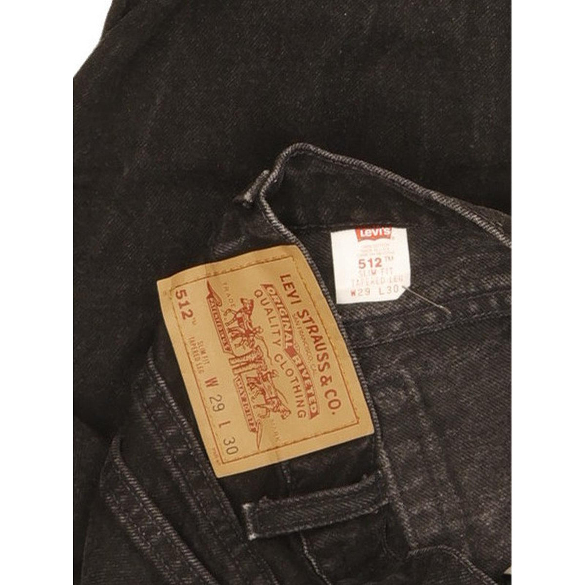 Levi's 512 Made in USA Black Tapered Slim Jeans W29 L30