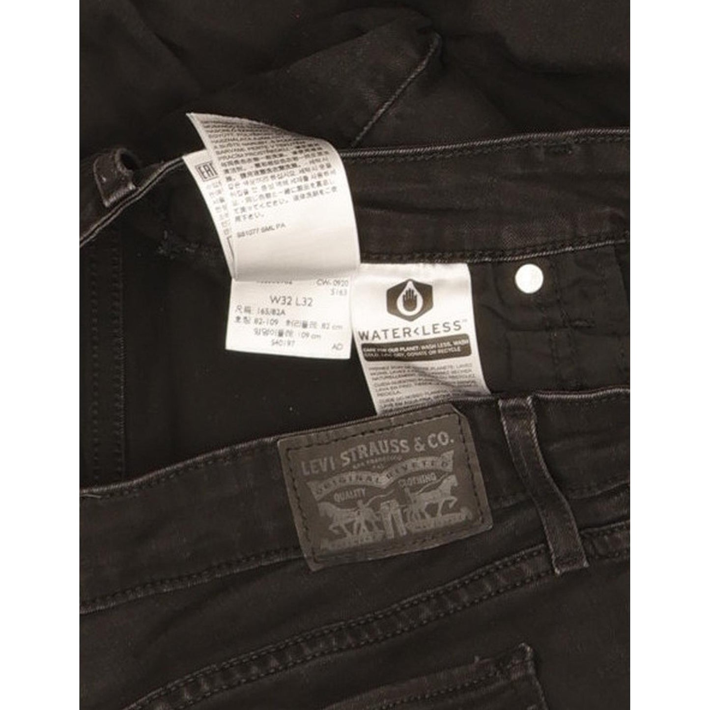 Levi's 712 Men Black Straight Slim Stretch Jeans W32 L32