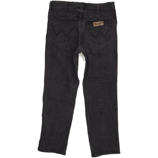 Wrangler Texas Men Black Straight Regular Stretch Jeans W36 L30
