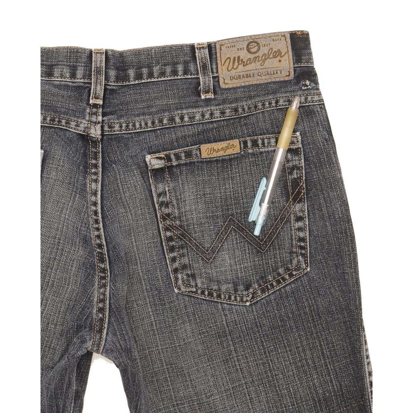 Wrangler Durable Quality Men Blue Bootcut Regular Jeans W32 L32