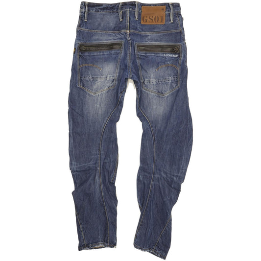 G-Star Riley Men Blue Tapered Loose Jeans W33 L32