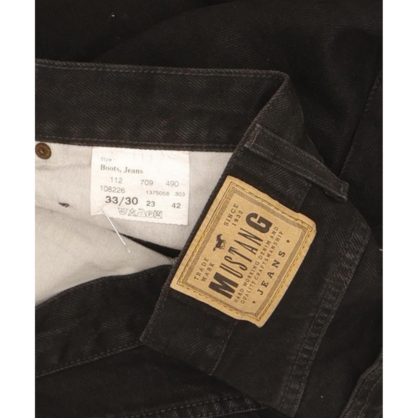 Mustang Men Black Straight Regular Jeans W33 L30