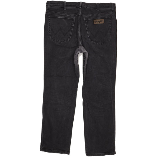 Wrangler Texas Men Black Straight Regular Stretch Jeans W40 L31