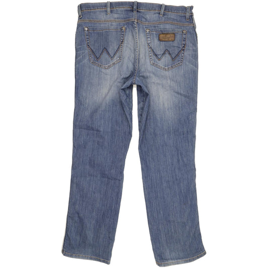 Wrangler Texas Men Blue Straight Regular Stretch Jeans W38 L32
