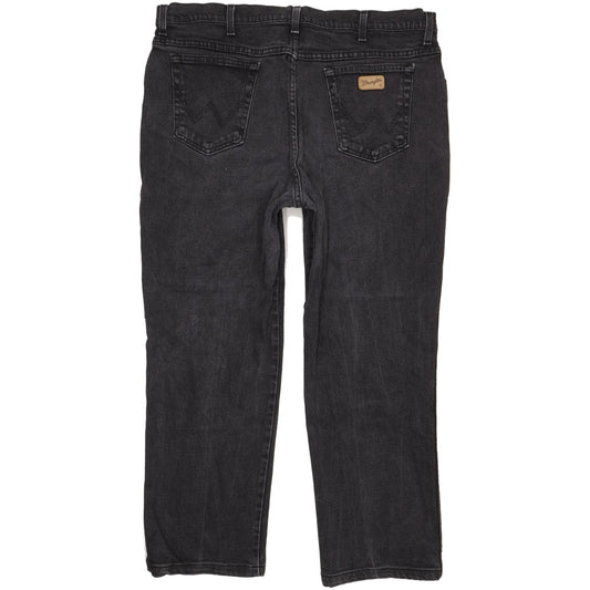 Wrangler Texas Men Black Straight Regular Stretch Jeans W42 L28