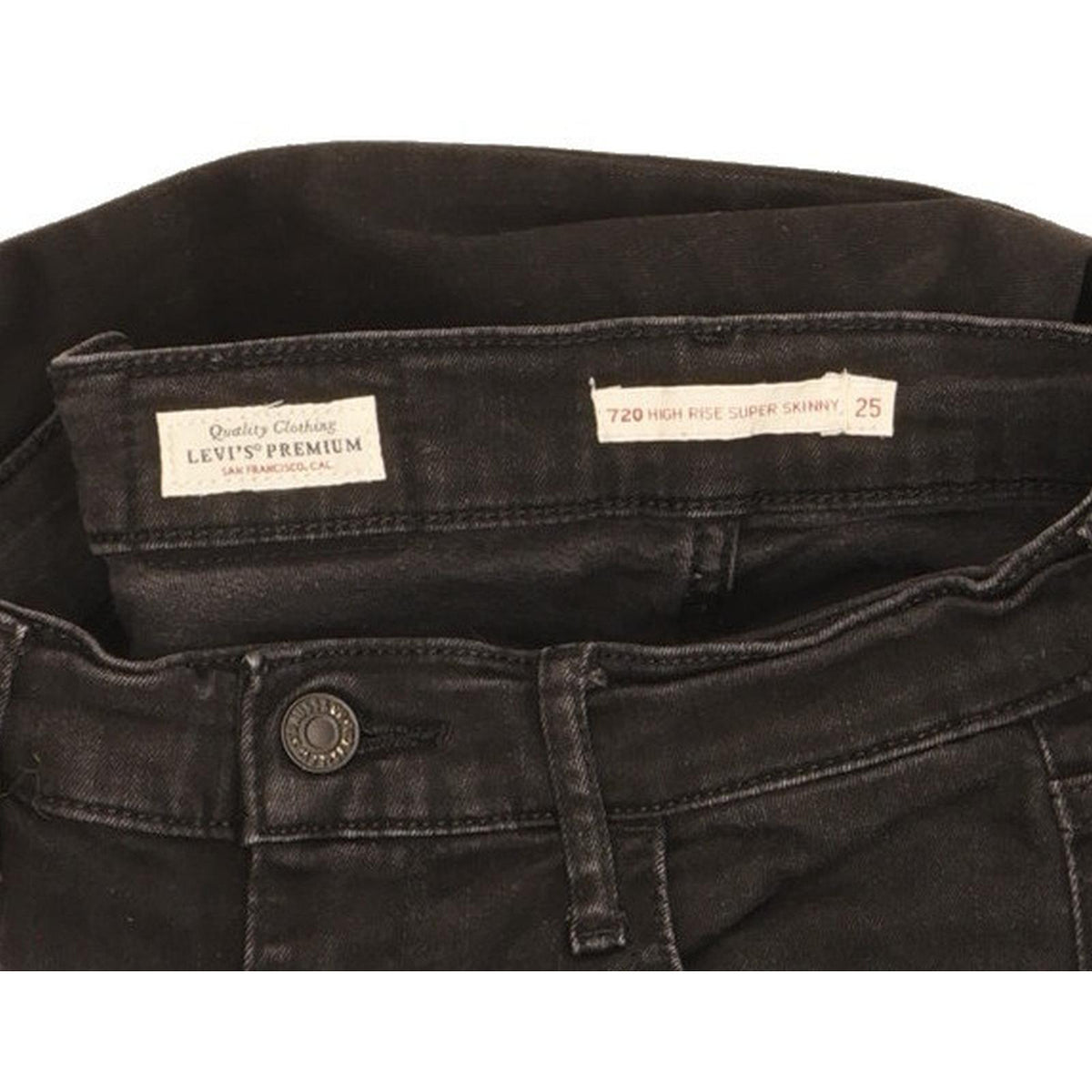 Levi's 720 Women Black Skinny Slim Stretch Jeans W25 L30
